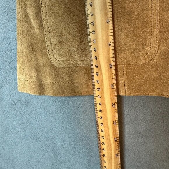 Ricki's Women's Suede Genuine Leather Lined Jacket Tan Buttons Pockets Sz M - Picture 10 of 10